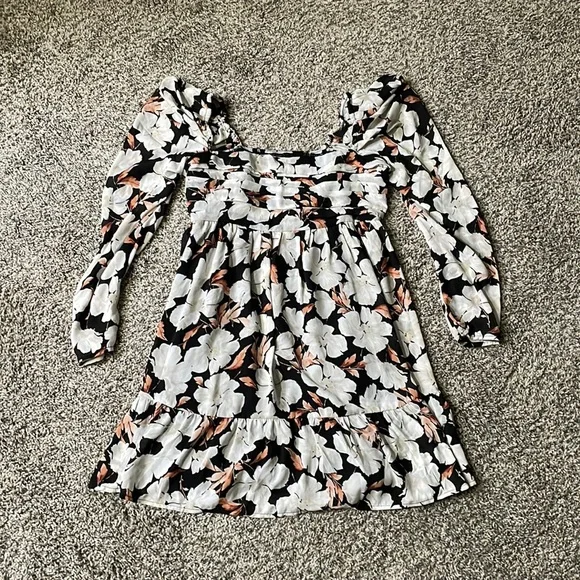 chinese dress ladies Black Long Sleeve A-Line Penni Mini Dress main image 1